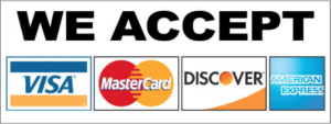 We accept credit cards